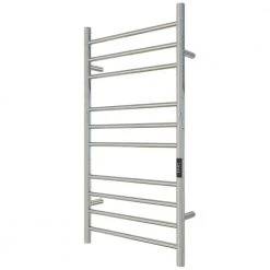 KWW 10-Bars Stainless Steel Wall Mounted Electric Towel Warmer Rack in Polished Silver