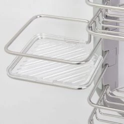 Artika Adjustable Over-The-Shower Head/Door Caddy with Mirror in Aluminum and Stainless Steel -Toilet Storage Shop aluminum and stainless steel artika shower caddies cadg2 hd2 44 1000