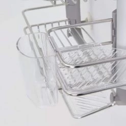 Artika Adjustable Over-The-Shower Head/Door Caddy with Mirror in Aluminum and Stainless Steel -Toilet Storage Shop aluminum and stainless steel artika shower caddies cadg2 hd2 76 1000