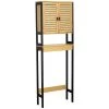 Evideco Cebu 24 in. W x 68 in. H x 8.8 in. D Brown MDF Over-the-Toilet Storage in Bamboo and Black -Toilet Storage Shop bamboo black evideco over the toilet storage 9904704 64 1000
