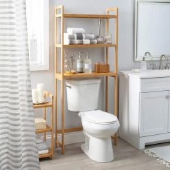 OIA 10 in. x 28 in. x 66.5 in. Over the Toilet Bamboo Space Saver Shelf 15 OIA 10 in. x 28 in. x 66.5 in. Over the Toilet Bamboo Space Saver Shelf -Toilet Storage Shop bamboo oia over the toilet storage nh 29941w 1 4f 1000