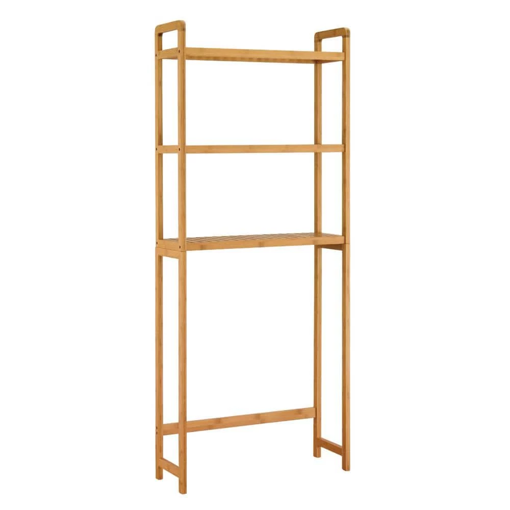 OIA 10 in. x 28 in. x 66.5 in. Over the Toilet Bamboo Space Saver Shelf 3 OIA 10 in. x 28 in. x 66.5 in. Over the Toilet Bamboo Space Saver Shelf