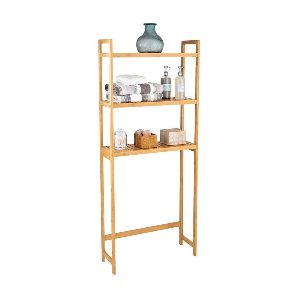 OIA 10 in. x 28 in. x 66.5 in. Over the Toilet Bamboo Space Saver Shelf 11 OIA 10 in. x 28 in. x 66.5 in. Over the Toilet Bamboo Space Saver Shelf - Image 9
