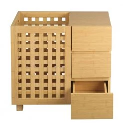 Unbranded Beige Wood Bathroom Storage Basket Accent Storage Cabinets with 3 Drawer -Toilet Storage Shop beige shower caddies cx915sb bg 4f 1000