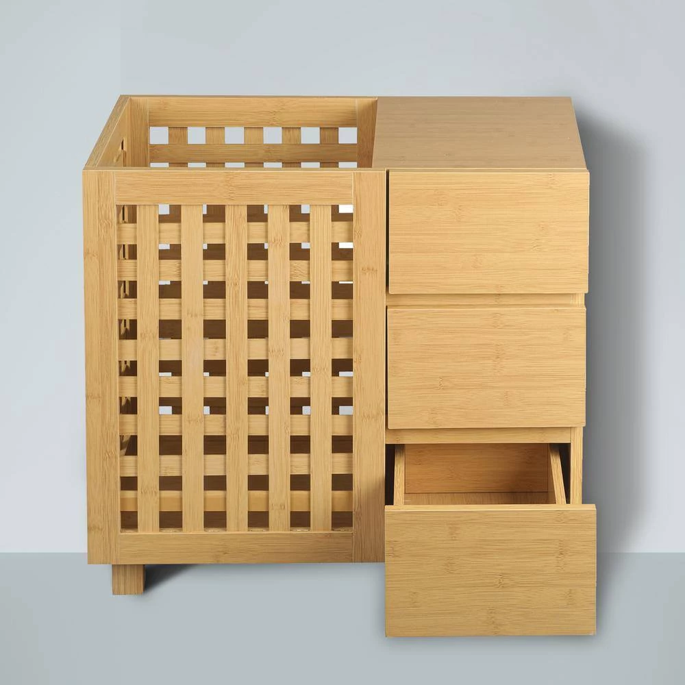 Unbranded Freestanding Mounting Bathroom Storage Basket with Drawer in Beige Single 7 Unbranded Freestanding Mounting Bathroom Storage Basket with Drawer in Beige Single - Image 5