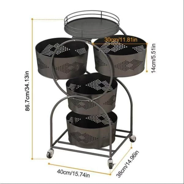 Aurora Decor AMA 16 in. W x 16 in. H x 34 in. D black Over-the-Toilet Storage Removable Rack Shelf Bathroom Kitchen Storage Wheels 10 Aurora Decor AMA 16 in. W x 16 in. H x 34 in. D black Over-the-Toilet Storage Removable Rack Shelf Bathroom Kitchen Storage Wheels - Image 8