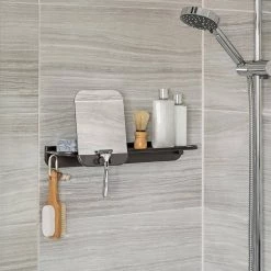 Better Living Aluminum Glide Shower Shelf in Black with Mirror 11 Better Living Aluminum Glide Shower Shelf in Black with Mirror -Toilet Storage Shop black better living shower caddies 11681 31 1000