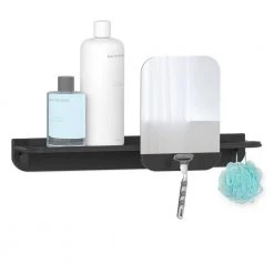 Better Living Aluminum Glide Shower Shelf in Black with Mirror 9 Better Living Aluminum Glide Shower Shelf in Black with Mirror -Toilet Storage Shop black better living shower caddies 11681 4f 1000