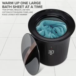 LIVEFINE Hot Towel Warmer for Spa with LED Display -Toilet Storage Shop black livefine towel warmers lfhttwl02bk 4f 1000