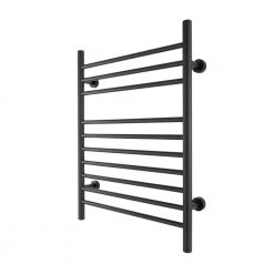 WarmlyYours Infinity 10-Bars Plug-In and Hardwire 120-Volt 32 in. Towel Warmer in Black Matte Stainless Steel