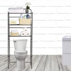 Mind Reader 23.6 in. W x 57.50 in. H x 10 in. D Black Over-the-Toilet Storage -Toilet Storage Shop black mind reader over the toilet storage 3toilr blk 44 1000