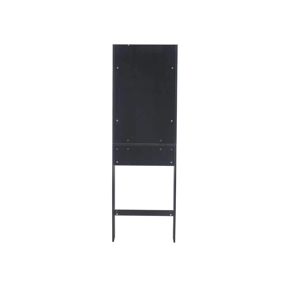 Whatseaso 24.8 in. W x 76.77 in. H x 7.87 in. D Black MDF Over-the-Toilet Storage Bathroom Space Saver Storage Cabinet in Black 7 Whatseaso 24.8 in. W x 76.77 in. H x 7.87 in. D Black MDF Over-the-Toilet Storage Bathroom Space Saver Storage Cabinet in Black - Image 5