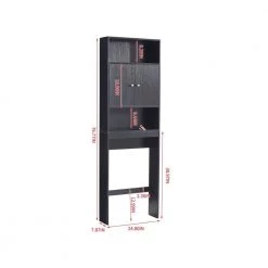 Whatseaso 24.8 in. W x 76.77 in. H x 7.87 in. D Black MDF Over-the-Toilet Storage Bathroom Space Saver Storage Cabinet in Black 13 Whatseaso 24.8 in. W x 76.77 in. H x 7.87 in. D Black MDF Over-the-Toilet Storage Bathroom Space Saver Storage Cabinet in Black -Toilet Storage Shop black over the toilet storage aun 110511138 4f 1000