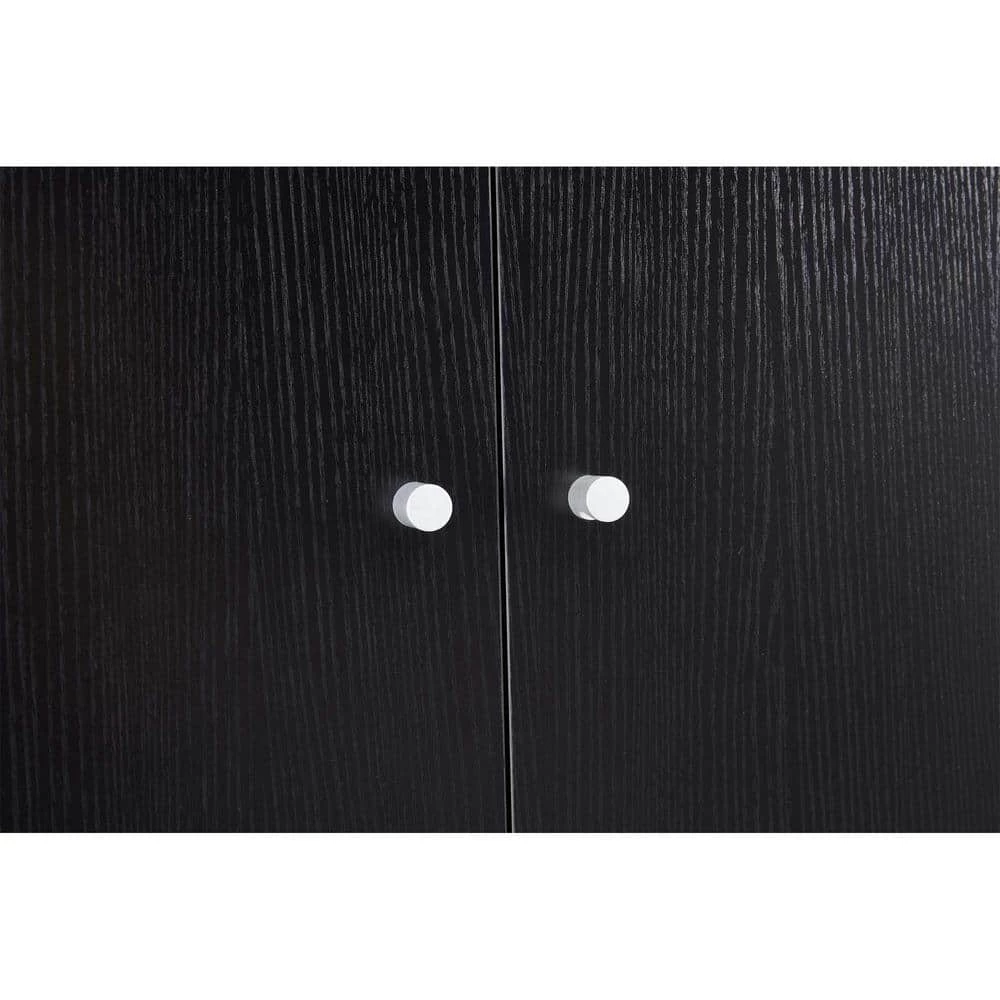 Whatseaso 24.8 in. W x 76.77 in. H x 7.87 in. D Black MDF Over-the-Toilet Storage Bathroom Space Saver Storage Cabinet in Black 9 Whatseaso 24.8 in. W x 76.77 in. H x 7.87 in. D Black MDF Over-the-Toilet Storage Bathroom Space Saver Storage Cabinet in Black - Image 7