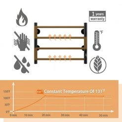 Unbranded 4 Bars Wall Mounted Heated Towel Racks with Timer Black -Toilet Storage Shop black towel warmers cuutmy mab 4f 1000