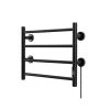 Unbranded 4 Bars Wall Mounted Heated Towel Racks with Timer Black -Toilet Storage Shop black towel warmers cuutmy mab 64 1000