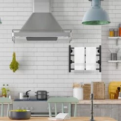 Unbranded 4 Bars Wall Mounted Heated Towel Racks with Timer Black -Toilet Storage Shop black towel warmers cuutmy mab fa 1000