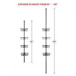 Utopia Alley Flat Shelf Rustproof Corner Shower Caddy 4 Adjustable Shelves in Black -Toilet Storage Shop black utopia alley shower caddies pc13 76 1000