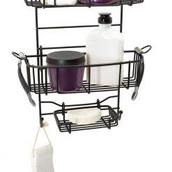 Zenna Home Over-the-Shower Door Caddy in Bronze -Toilet Storage Shop bronze zenna home shower caddies e7803hb c3 1000