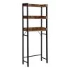 Benjara Hugh 9.8 in. W x 65 in. H x 24.8 in. D Brown Over-the-Toilet Storage Bathroom Rack in Brown and Black -Toilet Storage Shop brown and black benjara over the toilet storage bm274769 64 1000