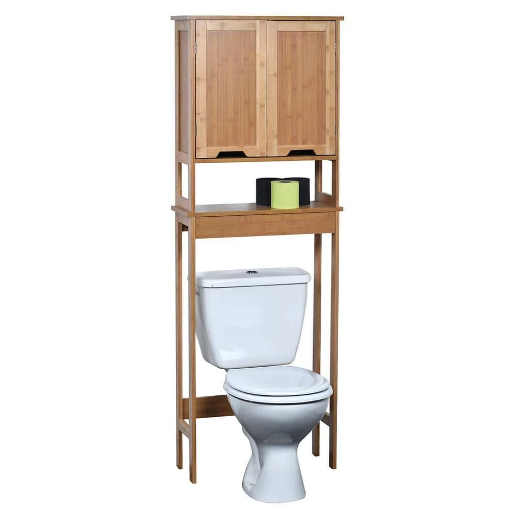 Evideco Mahe 22.5 in. W x 69 in. H 8.5 in. D Brown Over-the-Toilet Storage 8 Evideco Mahe 22.5 in. W x 69 in. H 8.5 in. D Brown Over-the-Toilet Storage - Image 6