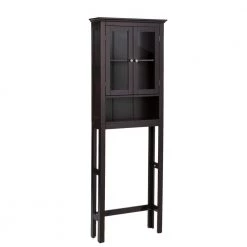 Glitzhome 24 in. W x 68.26 in. H x 7.5 in. D Espresso Over-the-Toilet Storage -Toilet Storage Shop brown glitzhome over the toilet storage gh1001003542 1f 1000