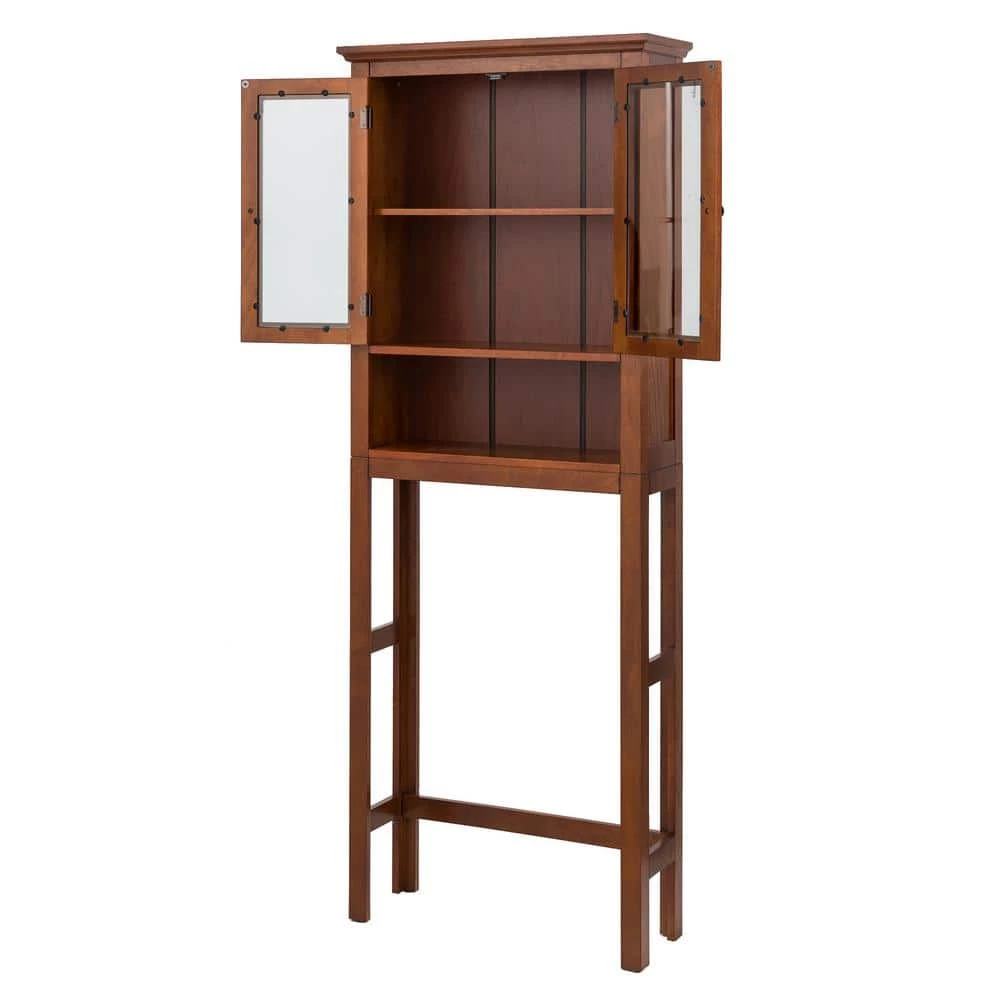 Glitzhome 26 in. W x 68.25 in. H x 9.25 in. D Brown Over-the-Toilet Storage 8 Glitzhome 26 in. W x 68.25 in. H x 9.25 in. D Brown Over-the-Toilet Storage - Image 6