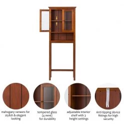 Glitzhome 26 in. W x 68.25 in. H x 9.25 in. D Brown Over-the-Toilet Storage 14 Glitzhome 26 in. W x 68.25 in. H x 9.25 in. D Brown Over-the-Toilet Storage -Toilet Storage Shop brown glitzhome over the toilet storage gh1517002245 77 1000
