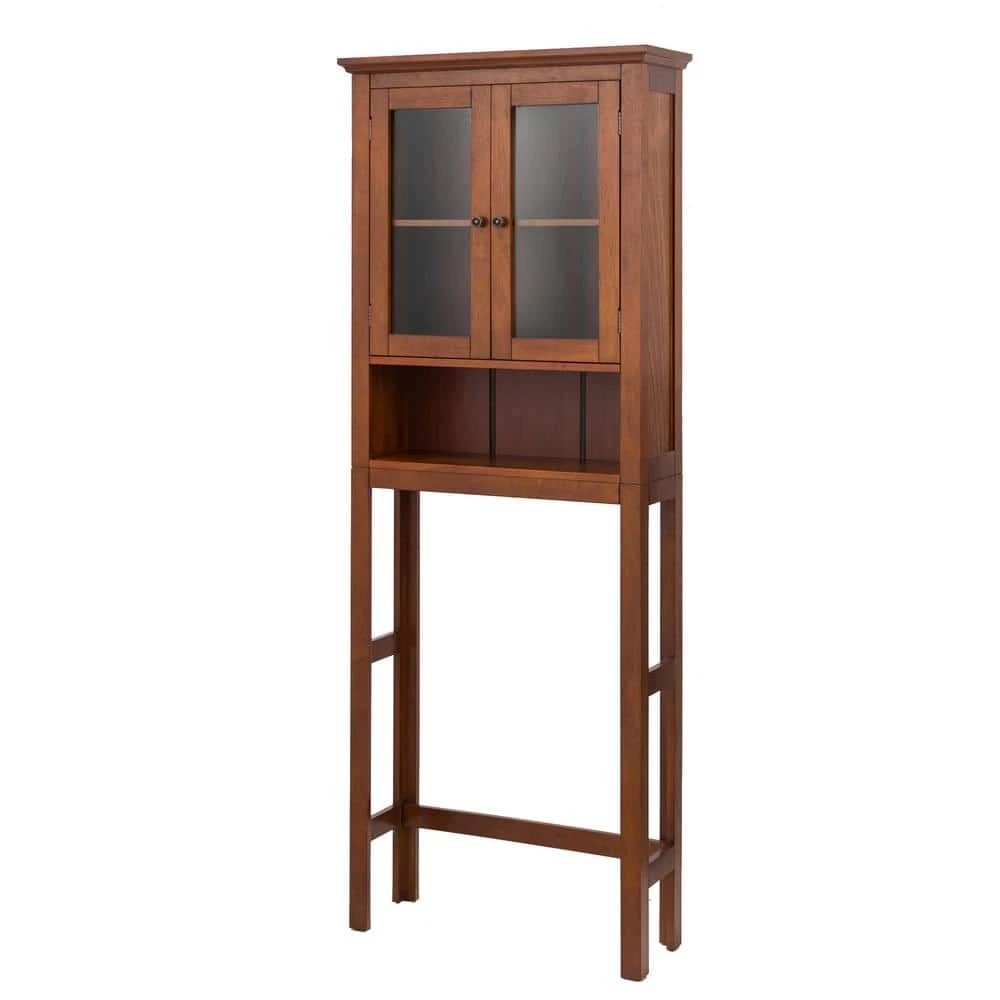 Glitzhome 26 in. W x 68.25 in. H x 9.25 in. D Brown Over-the-Toilet Storage 6 Glitzhome 26 in. W x 68.25 in. H x 9.25 in. D Brown Over-the-Toilet Storage - Image 4