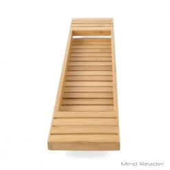 Mind Reader Freestanding Bathtub Caddy Tray in Bamboo -Toilet Storage Shop brown mind reader shower caddies bathcad brn 44 1000