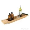 Mind Reader Freestanding Bathtub Caddy Tray in Bamboo -Toilet Storage Shop brown mind reader shower caddies bathcad brn 64 1000