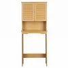 Unbranded 23.62 in. W x 62.4 in. H x 9.06 in. D Brown Over-the-Toilet Storage