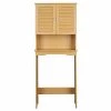Aoibox 23.62 in. W x 62.4 in. H x 9.06 in. D Brown Bamboo Bathroom Over-the-Toilet Storage, Washing Machine Rack, 3-Shelves