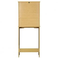 Aoibox 23.62 in. W x 62.4 in. H x 9.06 in. D Brown Bamboo Bathroom Over-the-Toilet Storage, Washing Machine Rack, 3-Shelves -Toilet Storage Shop brown over the toilet storage snmx3354 66 1000