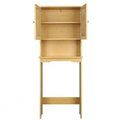 Aoibox 23.62 in. W x 62.4 in. H x 9.06 in. D Brown Bamboo Bathroom Over-the-Toilet Storage, Washing Machine Rack, 3-Shelves -Toilet Storage Shop brown over the toilet storage snmx3354 76 1000