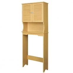 Aoibox 23.62 in. W x 62.4 in. H x 9.06 in. D Brown Bamboo Bathroom Over-the-Toilet Storage, Washing Machine Rack, 3-Shelves -Toilet Storage Shop brown over the toilet storage snmx3354 a0 1000