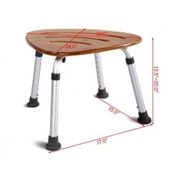 WELLFOR Fan Shaped 19 in. W x 14 in. D Bamboo Adjustable Tub and Shower Seat in Brown 13 WELLFOR Fan Shaped 19 in. W x 14 in. D Bamboo Adjustable Tub and Shower Seat in Brown -Toilet Storage Shop brown shower seats ba hpy 7007 c3 1000