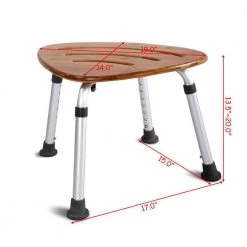 Unbranded 14 in. W x 19 in. D Fanshaped Bamboo Bath Shower Seat in Brown 12 Unbranded 14 in. W x 19 in. D Fanshaped Bamboo Bath Shower Seat in Brown -Toilet Storage Shop brown shower seats hywy 7007 c3 1000