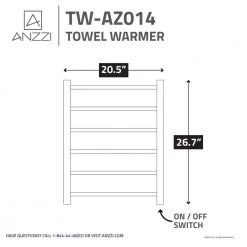 ANZZI Charles Series 6-Bar Stainless Steel Wall Mounted Electric Towel Warmer Rack in Brushed Nickel -Toilet Storage Shop brushed nickel anzzi towel warmers tw az014bn a0 1000
