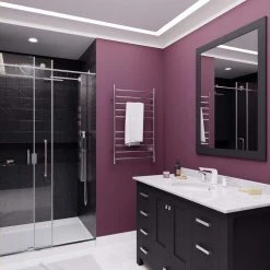 ANZZI Crete 10-Bar Stainless Steel Wall Mounted Towel Warmer Rack with Polished Chrome Finish -Toilet Storage Shop brushed nickel anzzi towel warmers tw wm104ch 1f 1000