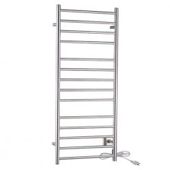 ANZZI Elgon 14-Bar Stainless Steel Electric Wall Mounted Towel Warmer Rack in Brushed Nickel