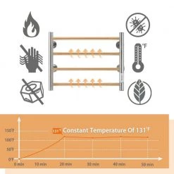 Unbranded 4 Bars Wall Mounted Heated Towel Racks with Timer Brushed Silver -Toilet Storage Shop brushed silver towel warmers cuutmy sliv 76 1000