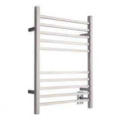 Amba Radiant Square 10-Bar Hardwired Electric Towel Warmer in Brushed Stainless Steel