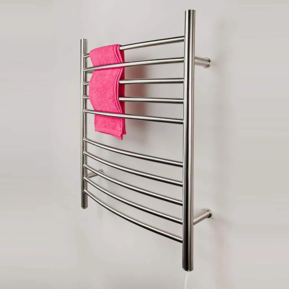 Amba Radiant Curved 10-Bar Plug-In Electric Towel Warmer in Brushed Stainless Steel 5 Amba Radiant Curved 10-Bar Plug-In Electric Towel Warmer in Brushed Stainless Steel - Image 3