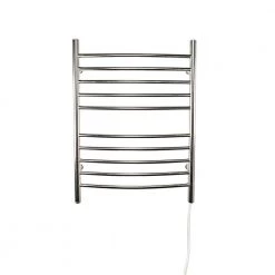 Amba Radiant Curved 10-Bar Plug-In Electric Towel Warmer in Brushed Stainless Steel