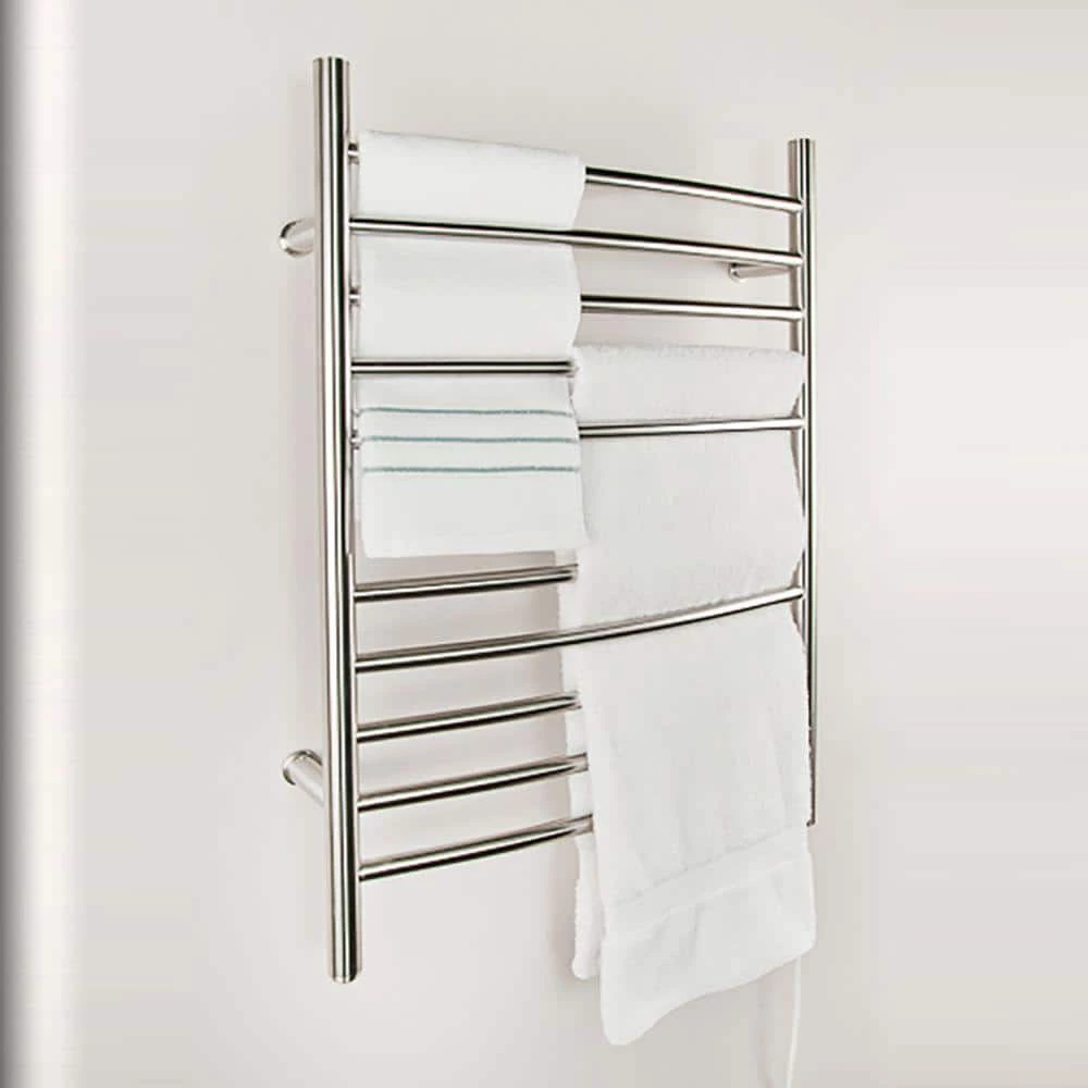 Amba Radiant Curved 10-Bar Plug-In Electric Towel Warmer in Brushed Stainless Steel 4 Amba Radiant Curved 10-Bar Plug-In Electric Towel Warmer in Brushed Stainless Steel - Image 2