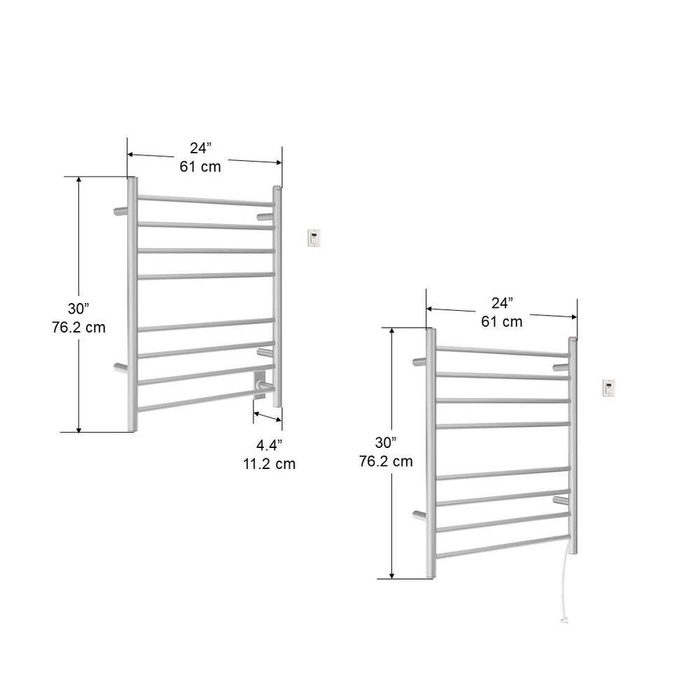 Ancona Prestige Dual 8-Bar Hardwired and Plug-in Towel Warmer in Brushed Stainless Steel with Timer 7 Ancona Prestige Dual 8-Bar Hardwired and Plug-in Towel Warmer in Brushed Stainless Steel with Timer - Image 5