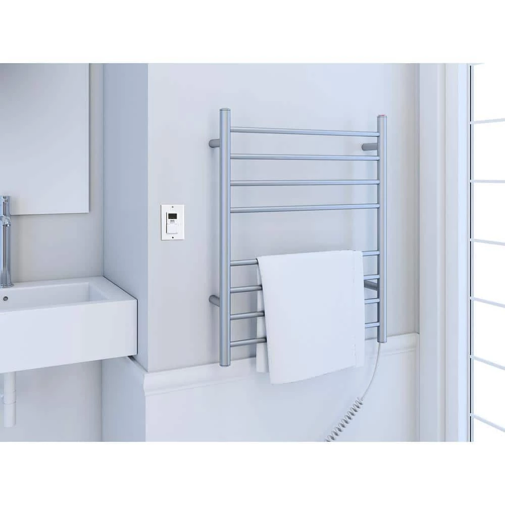 Ancona Prestige Dual 8-Bar Hardwired and Plug-in Towel Warmer in Brushed Stainless Steel with Timer 4 Ancona Prestige Dual 8-Bar Hardwired and Plug-in Towel Warmer in Brushed Stainless Steel with Timer - Image 2