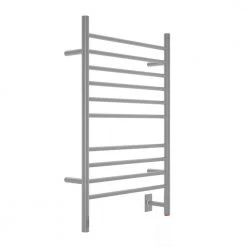 Ancona Argenta 10-Bar Electric Wall Mount Plug-In and Hardwire Towel Warmer with Integrated Timer in Brushed Stainless Steel