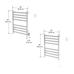 Ancona Prima Dual Extended 8-Bar Hardwired and Plug-In Electric Towel Warmer in Brushed Stainless Steel with Countdown Timer 11 Ancona Prima Dual Extended 8-Bar Hardwired and Plug-In Electric Towel Warmer in Brushed Stainless Steel with Countdown Timer -Toilet Storage Shop brushed stainless steel ancona towel warmers an 5430 twcd01 a0 1000
